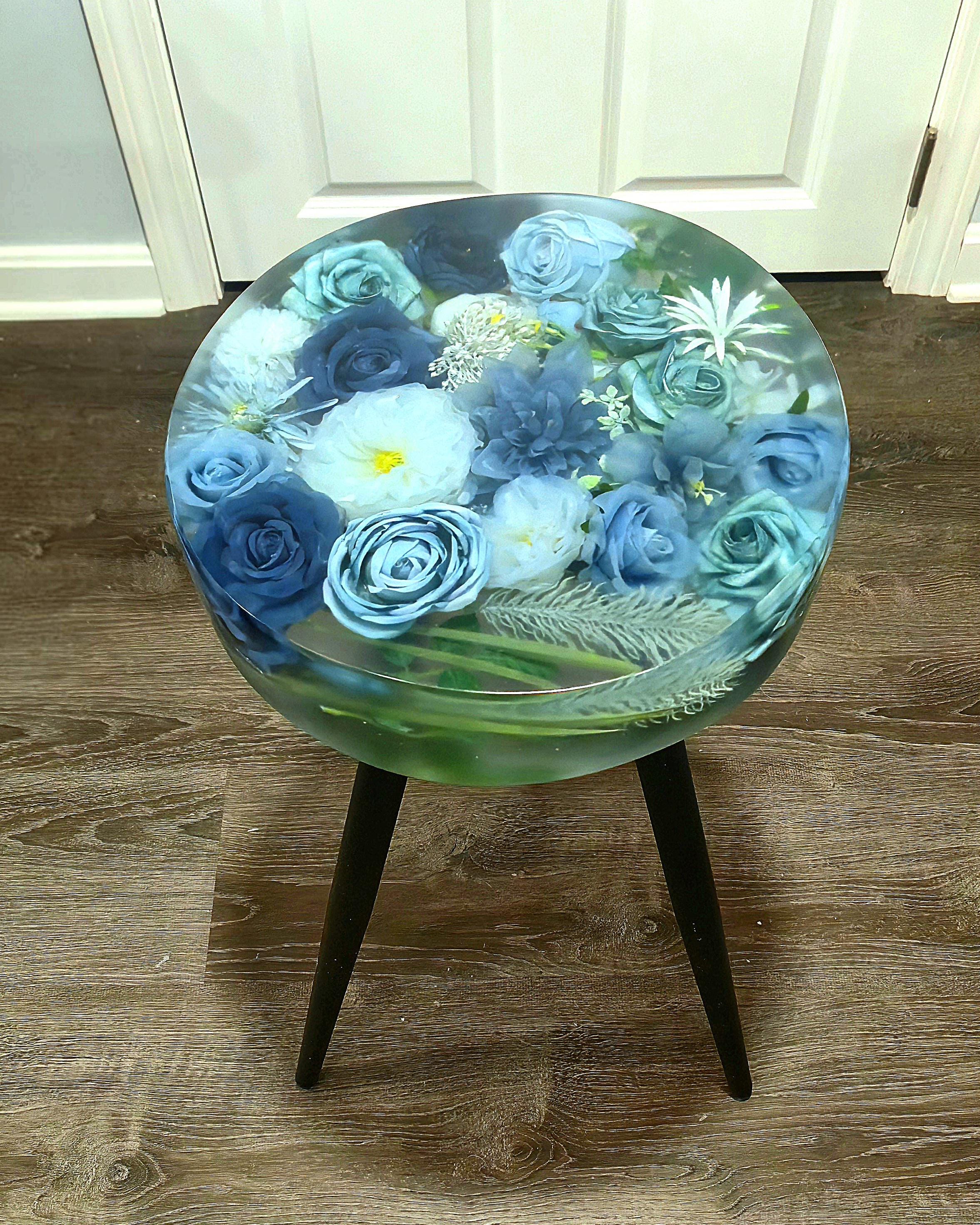 Floral-themed Resin Table