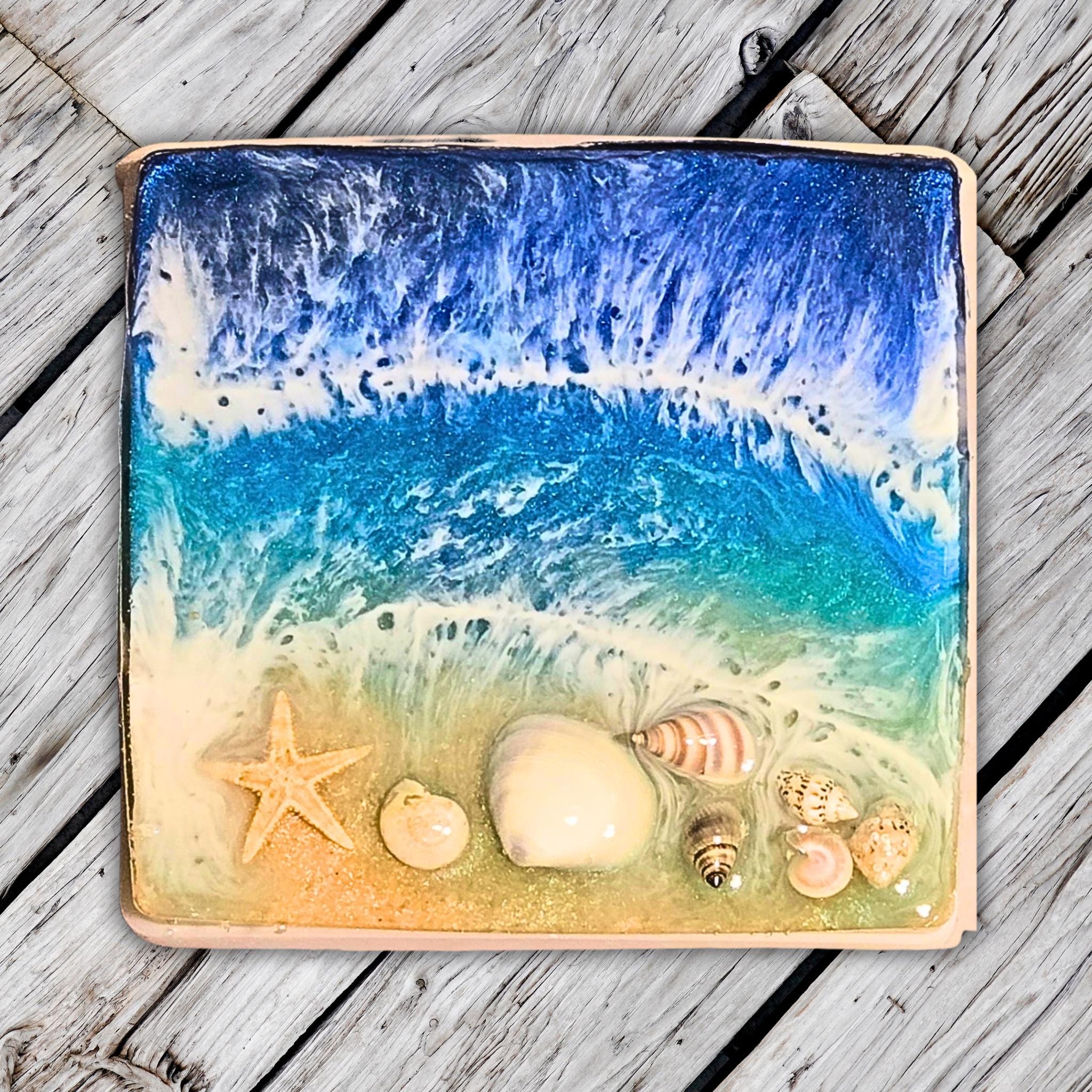 Personalizable Resin Beach Coasters