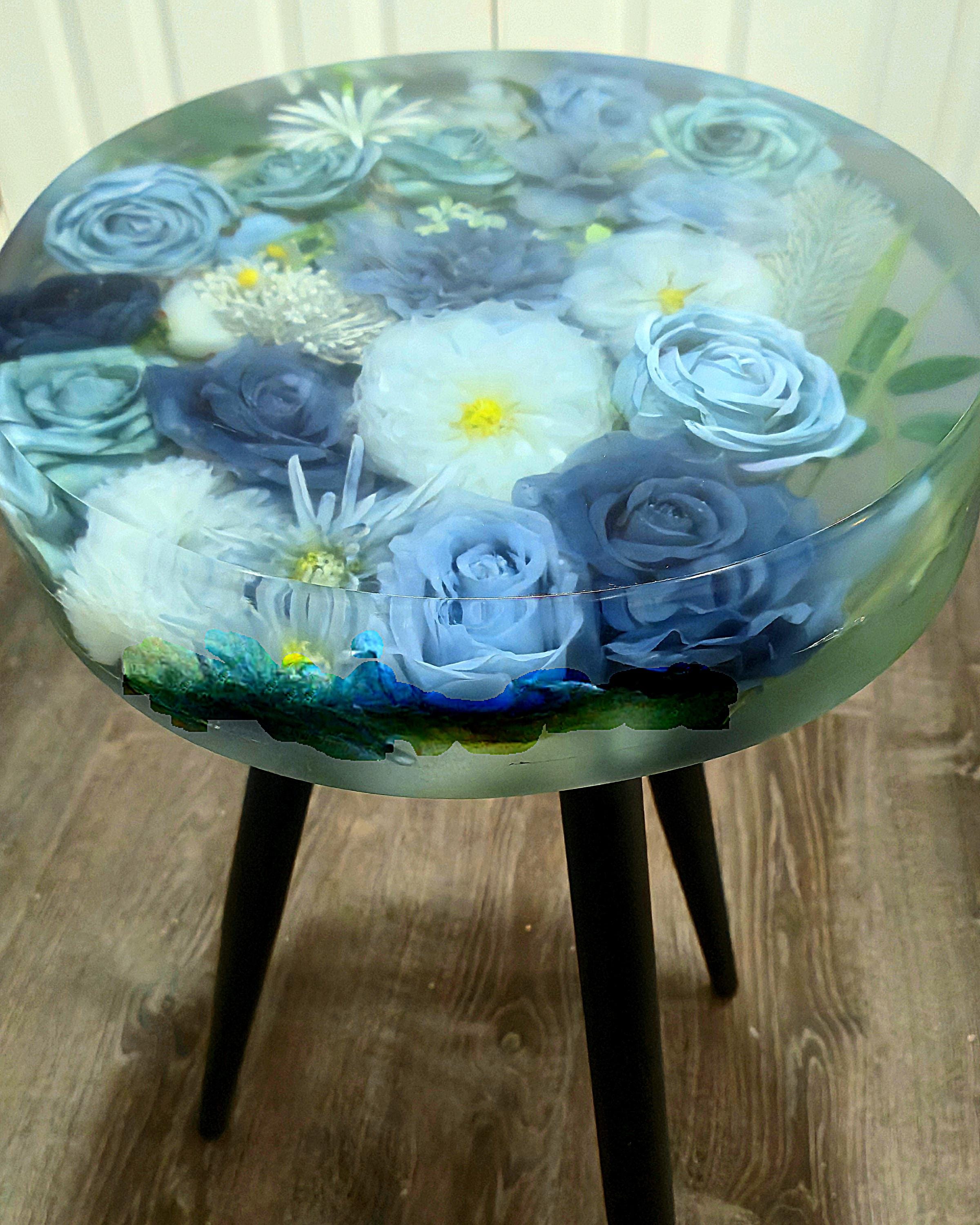 Floral-themed Resin Table