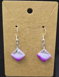 LILAC & LAVENDER Handmade Diamond-Shaped Resin Earrings