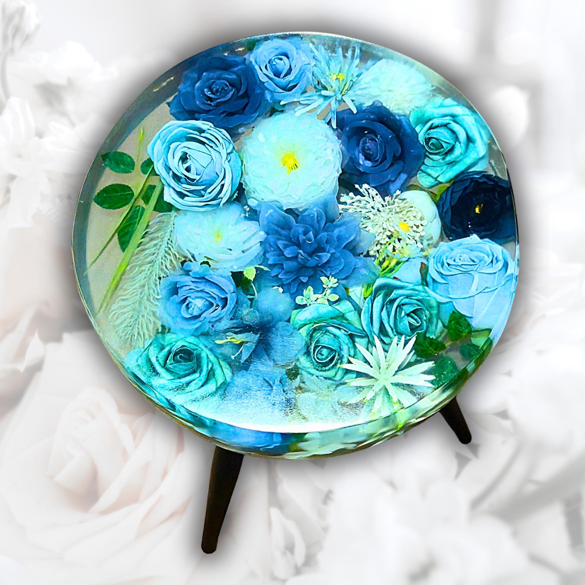 Floral-themed Resin Table