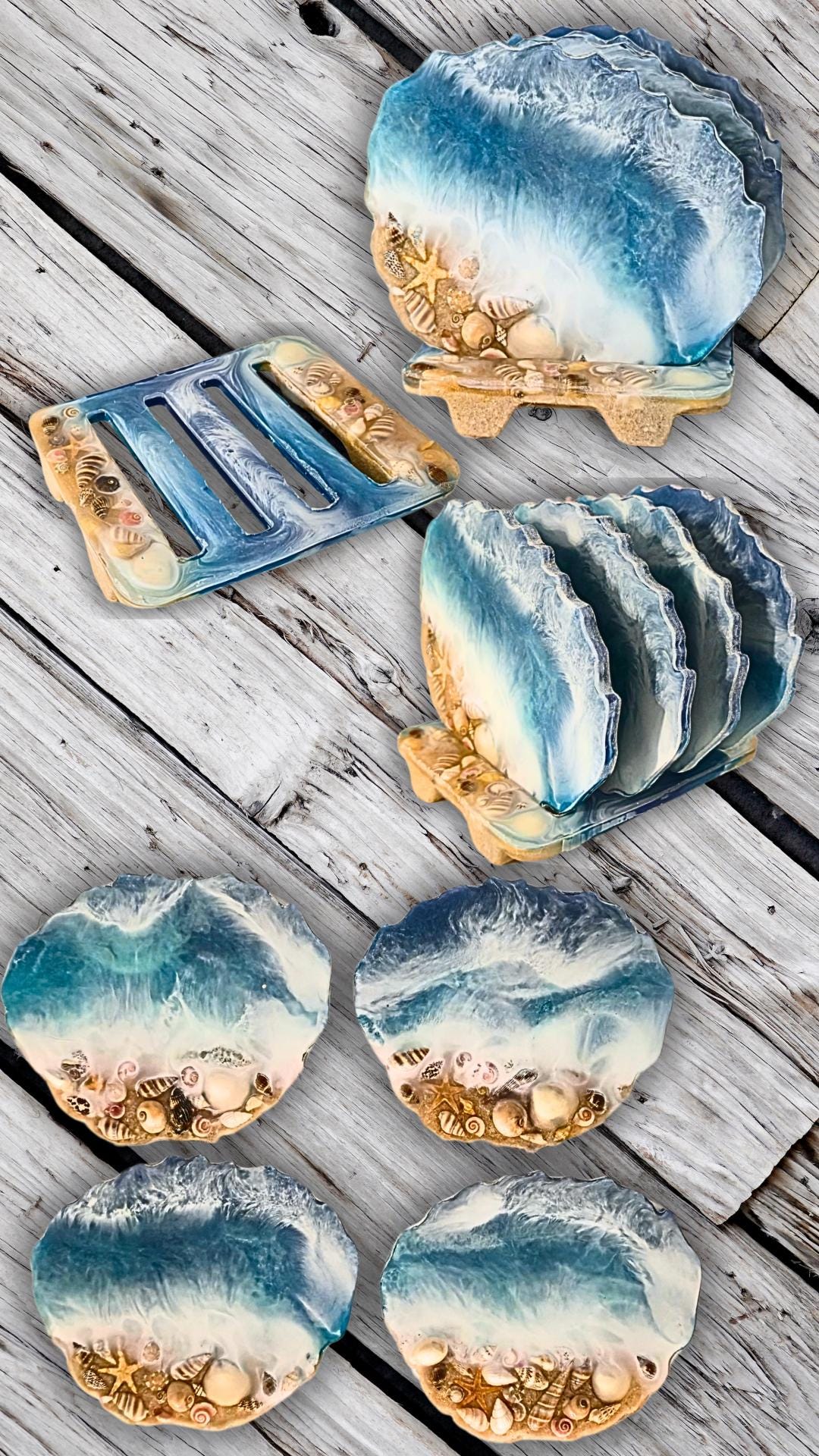Personalizable Resin Beach Coasters