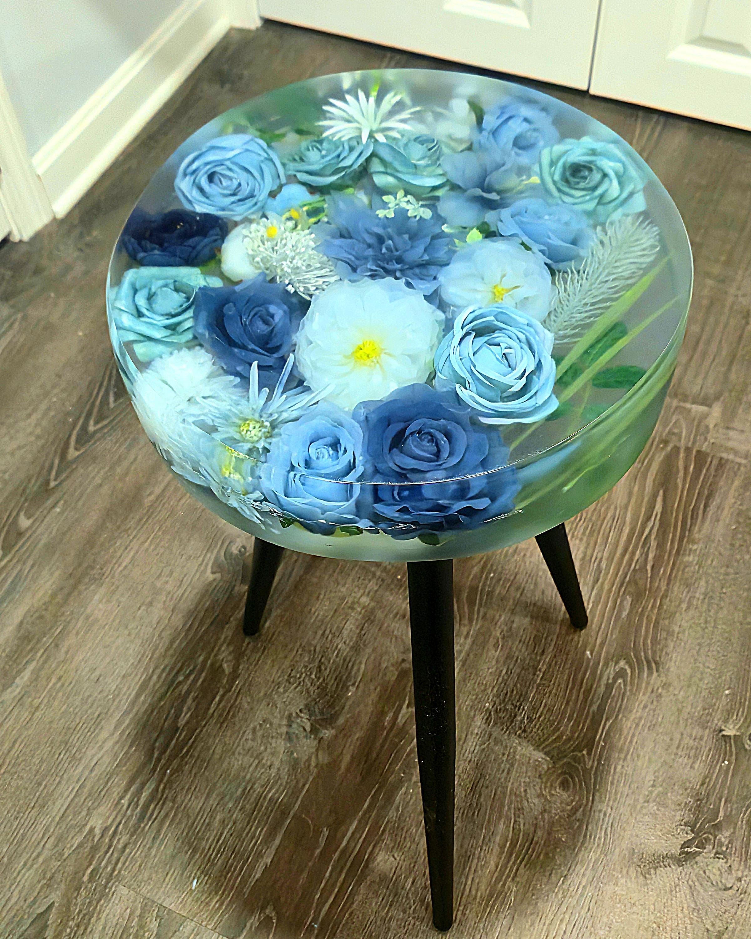 Floral-themed Resin Table