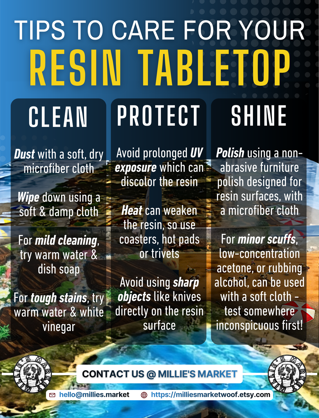 Floral-themed Resin Table