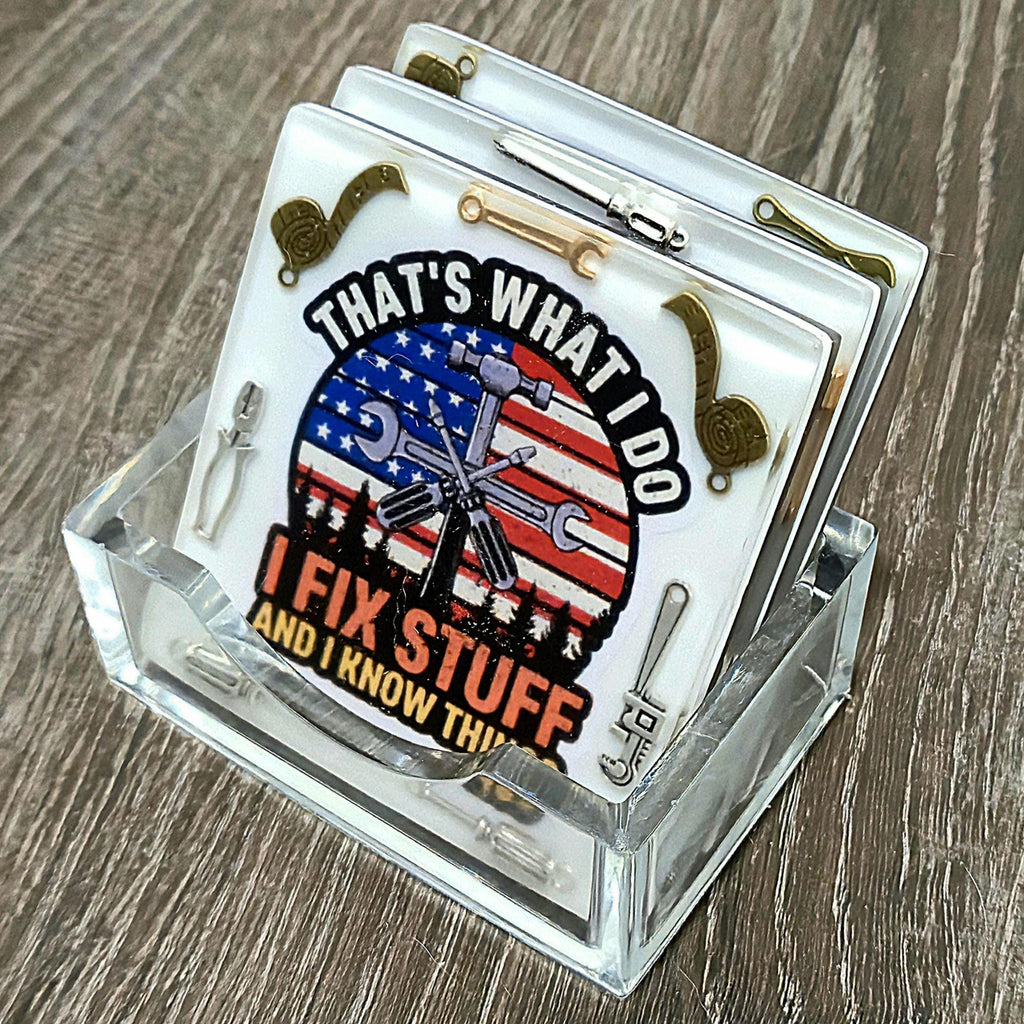 Handyman Resin Coaster Set