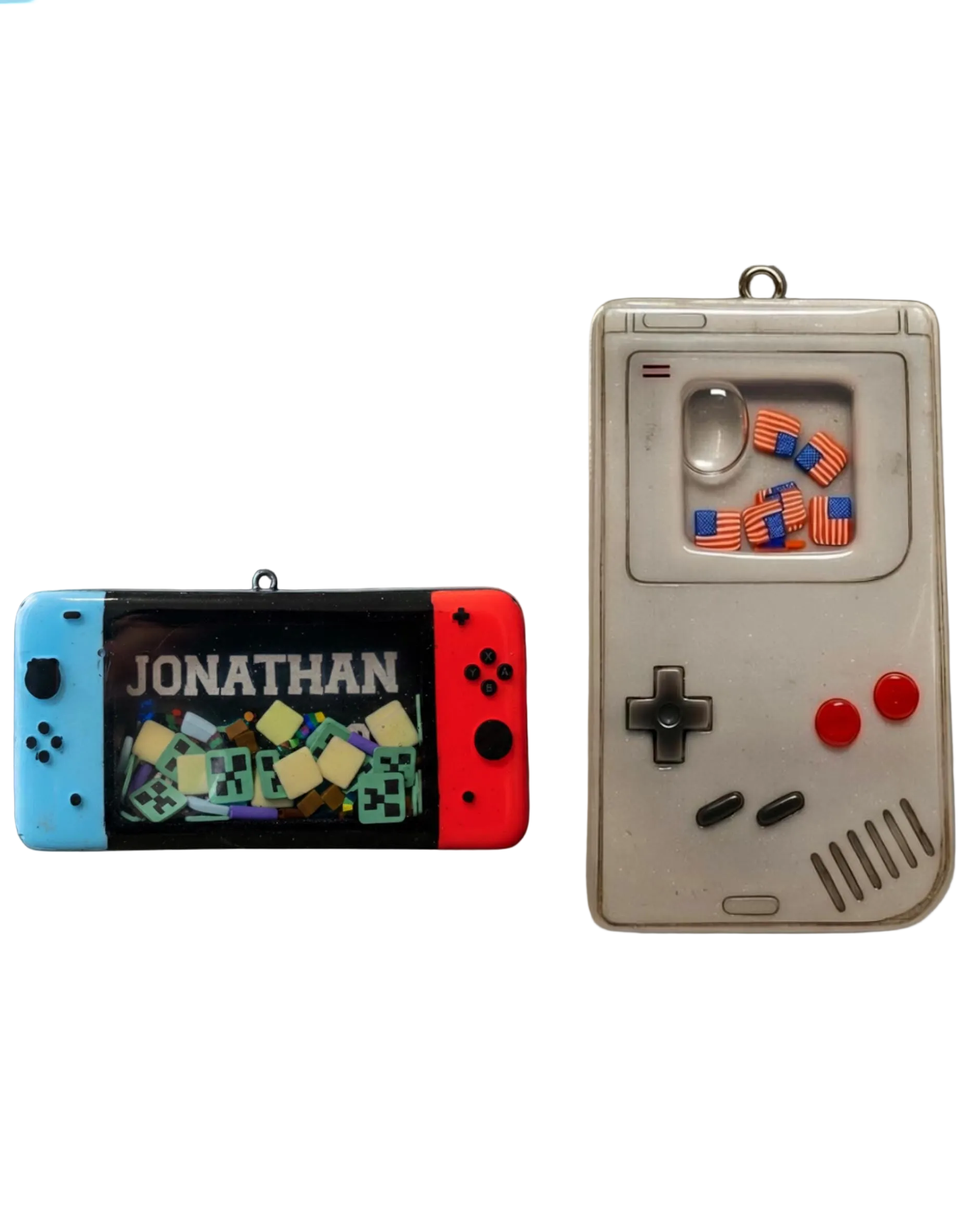 Retro Gaming Resin Shaker Keychain