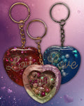 Resin Heart Shaker Keychain