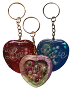 Resin Heart Shaker Keychain