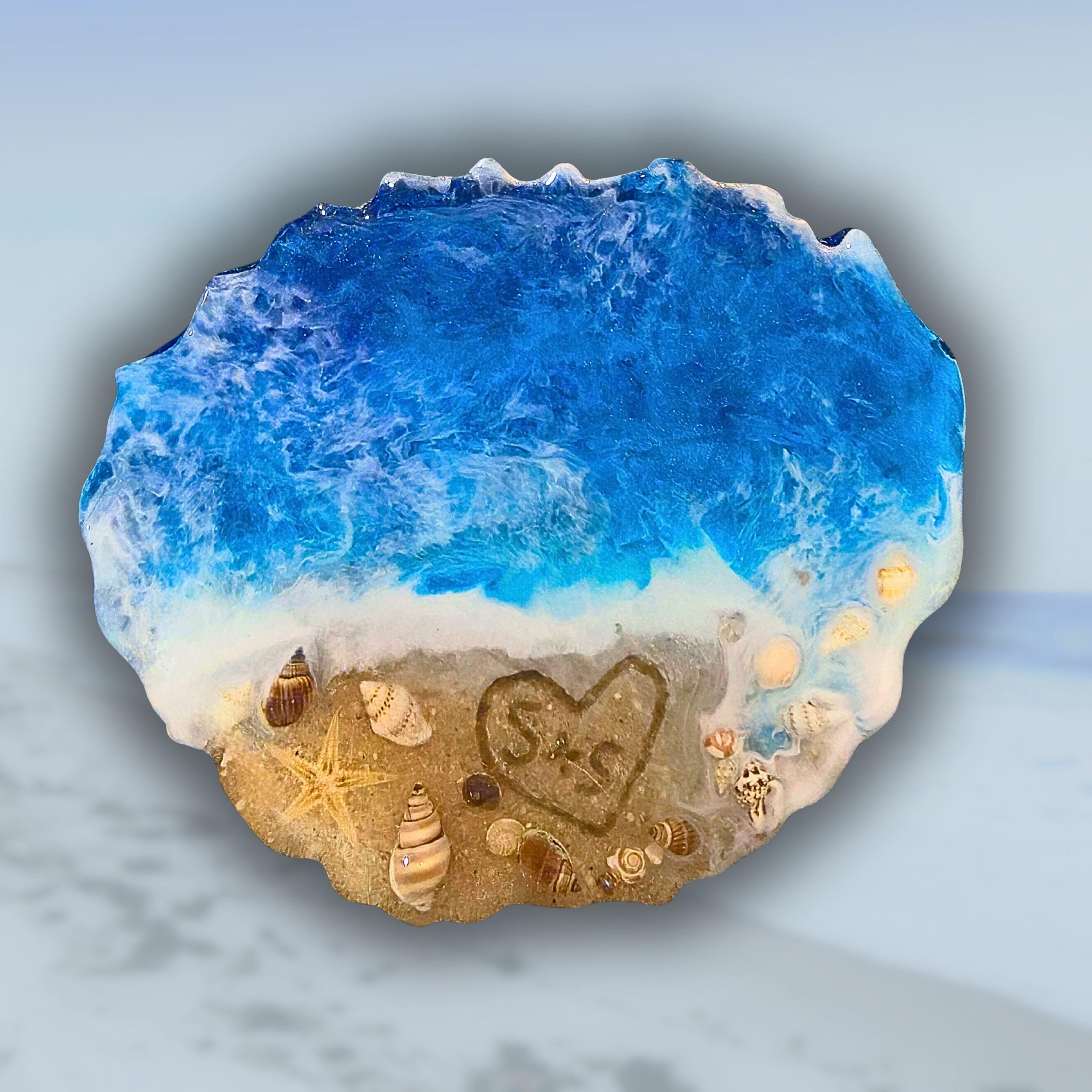 Personalizable Resin Beach Coasters