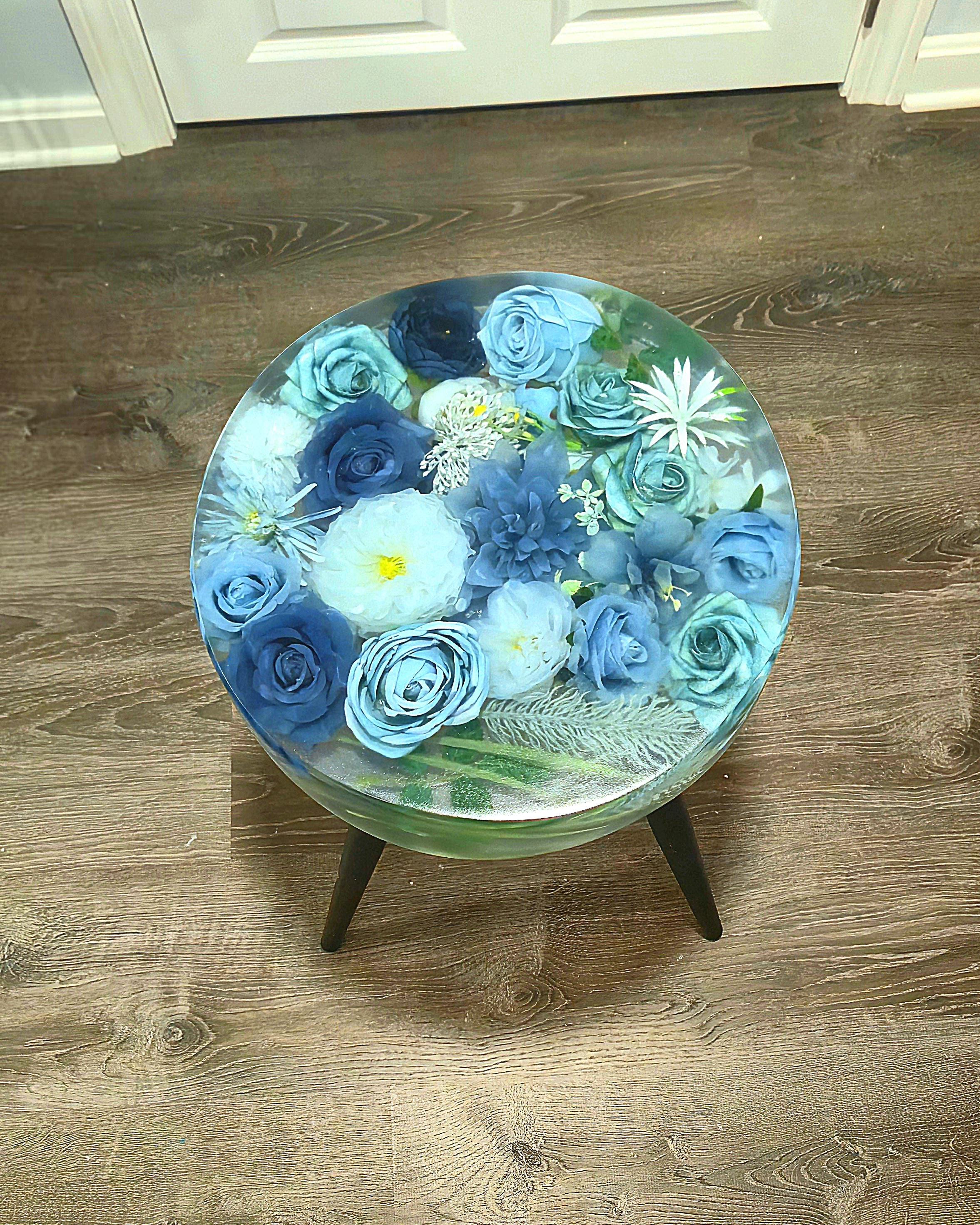 Floral-themed Resin Table
