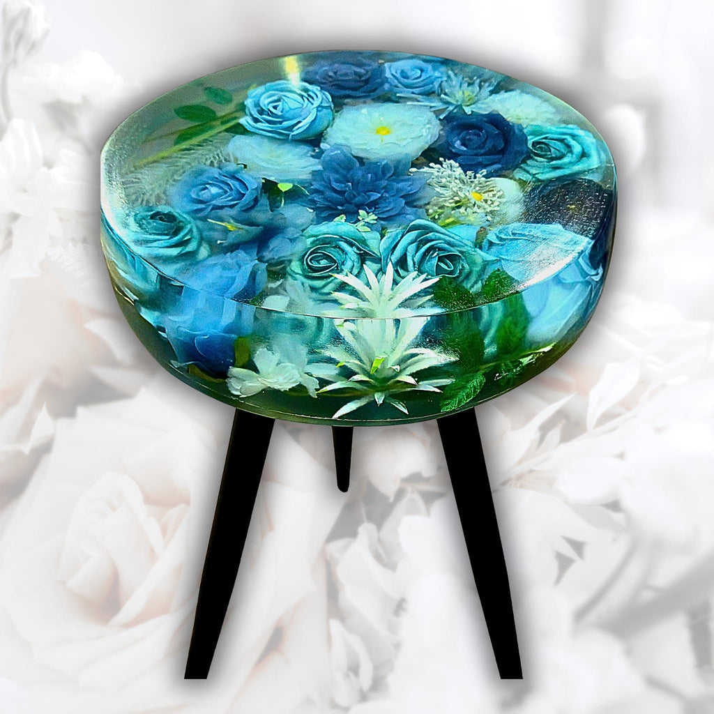 Floral-themed Resin Table