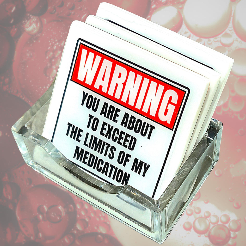 Funny WARNING Coaster Set