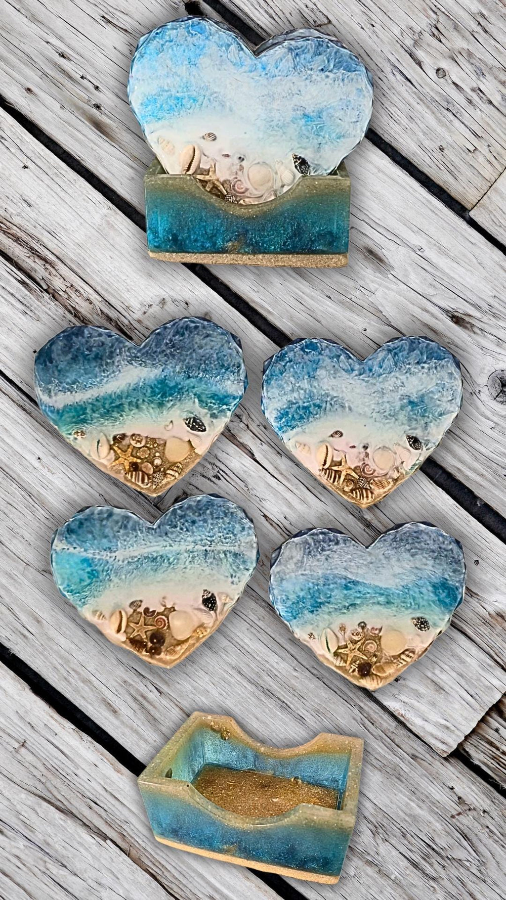 Personalizable Resin Beach Coasters