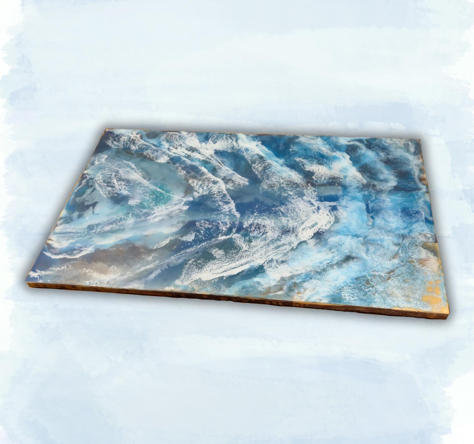 Enchanting Underwater World Resin River Table | Marine Life Diorama, Beach Scenery | Customized to Your Design | Desk, Tabletop, Surface