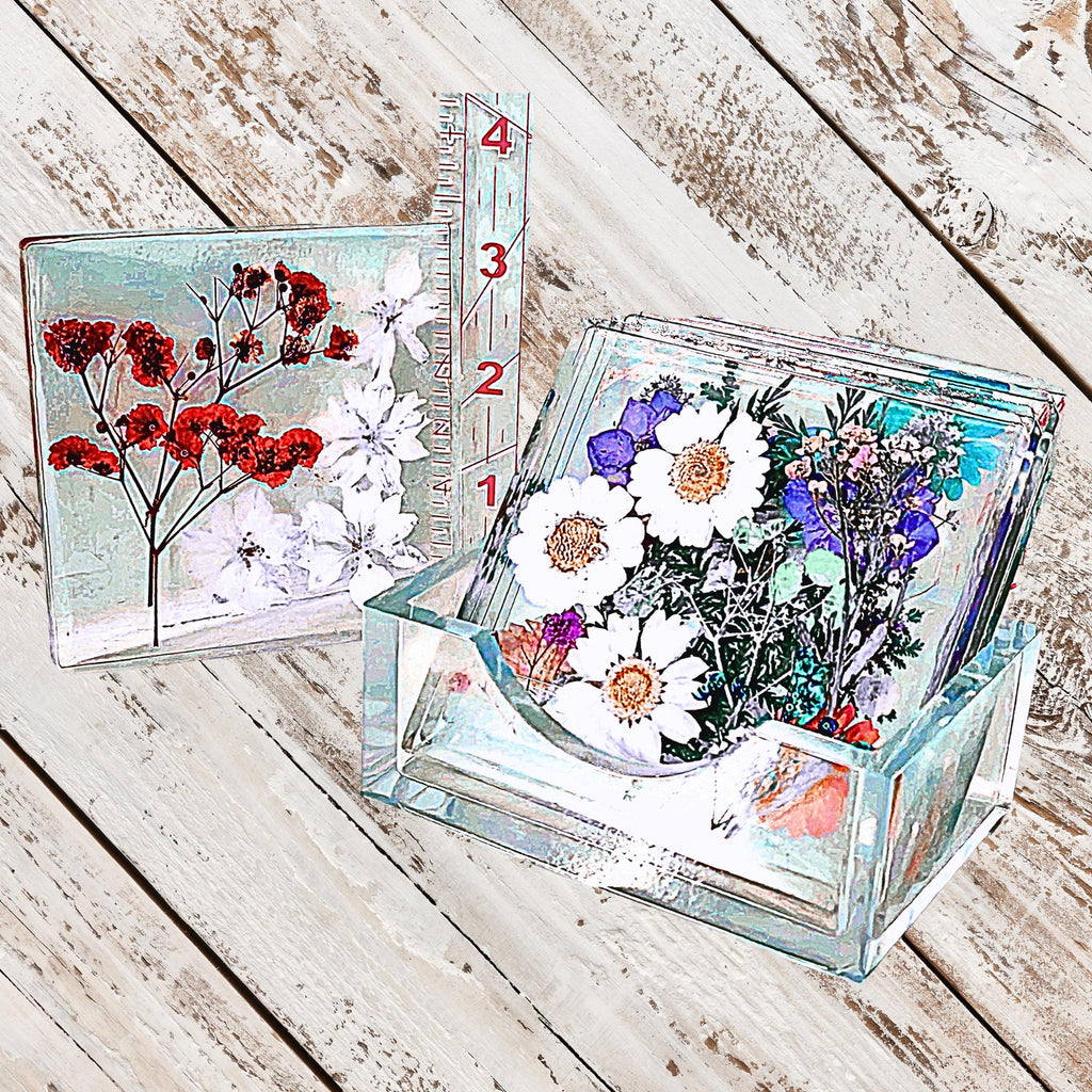 Floral Design Resin Coaster Sets