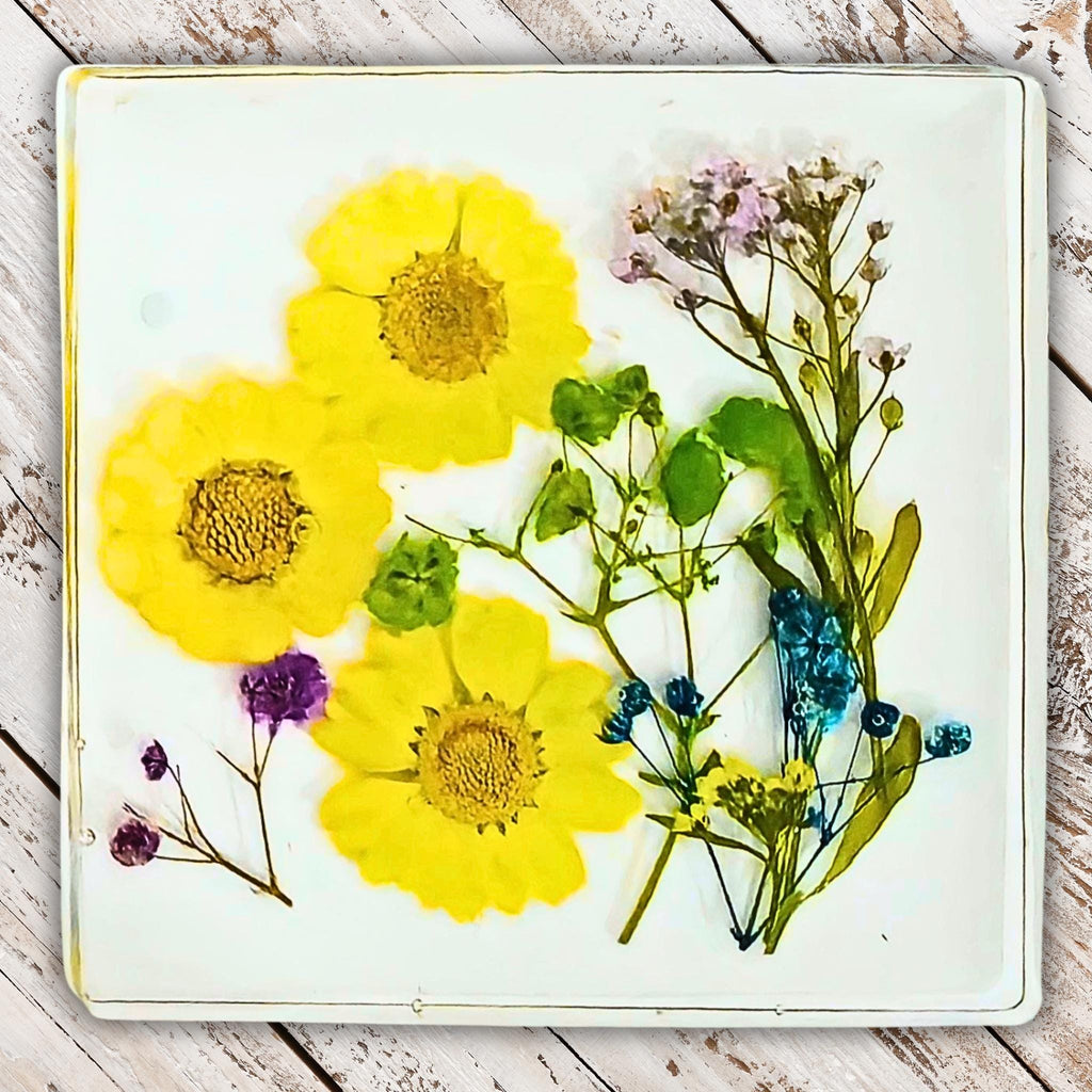 Floral Design Resin Coaster Sets