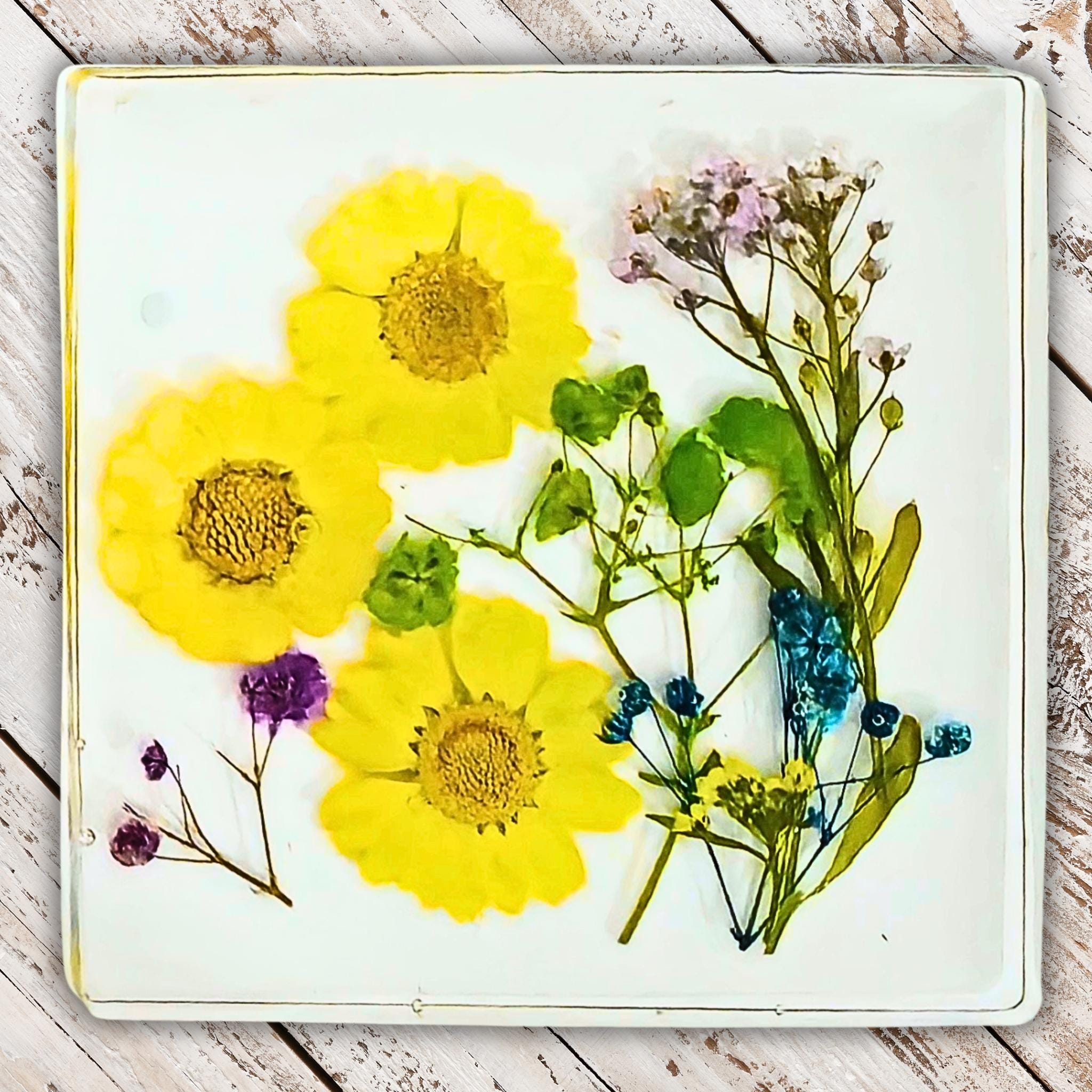 Floral Design Resin Coaster Sets