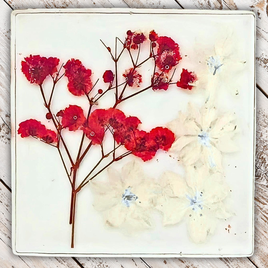 Floral Design Resin Coaster Sets