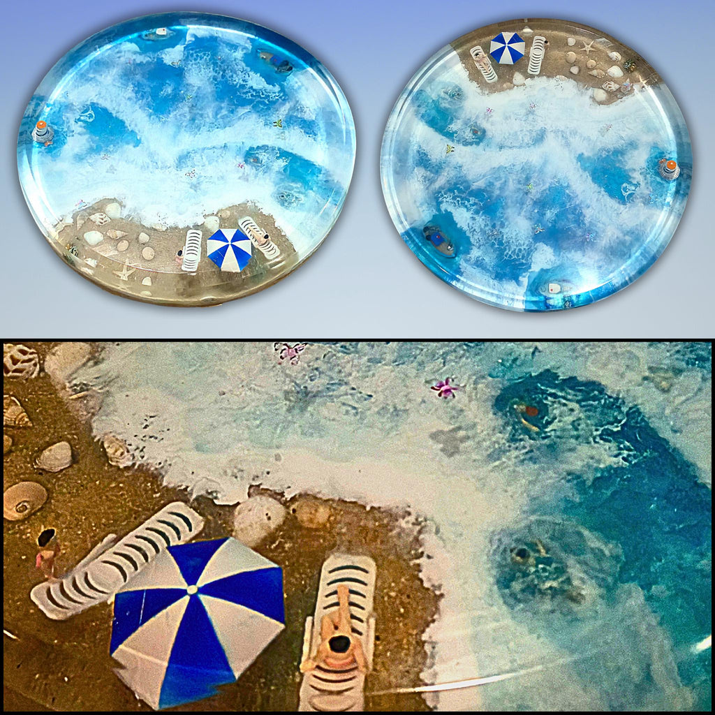 Beach-themed Resin End Table or Nightstand