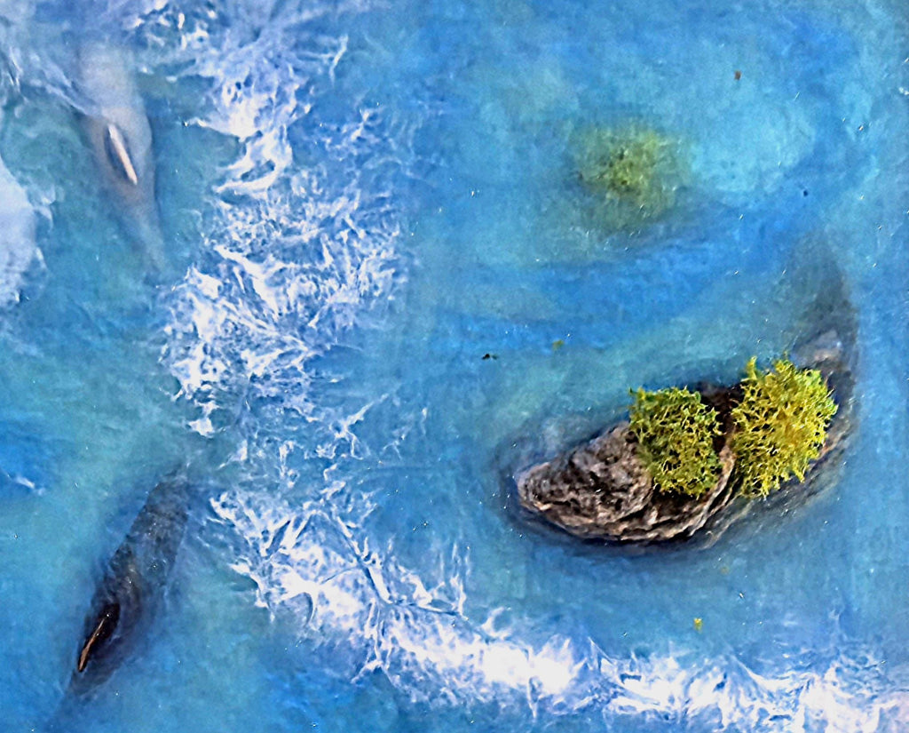 Enchanting Underwater World Resin River Table | Marine Life Diorama, Beach Scenery | Customized to Your Design | Desk, Tabletop, Surface
