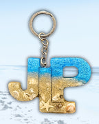 Handmade Personalized Resin Initial Keychain, Themed Letter(s), Shakers Available