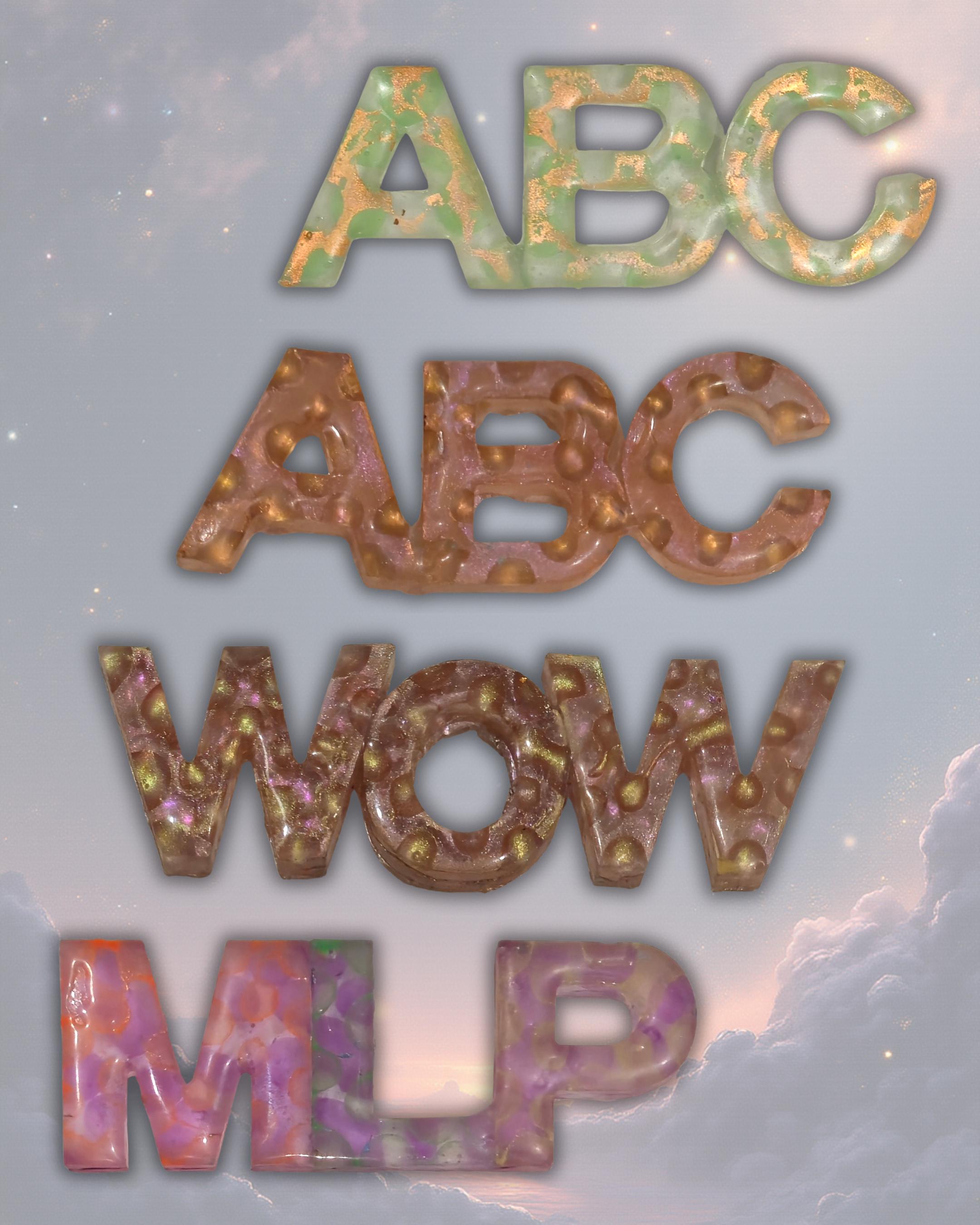 Handmade Personalized Resin Initial Keychain, Themed Letter(s), Shakers Available