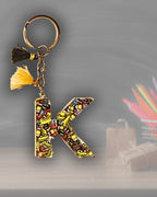 Handmade Personalized Resin Initial Keychain, Themed Letter(s), Shakers Available