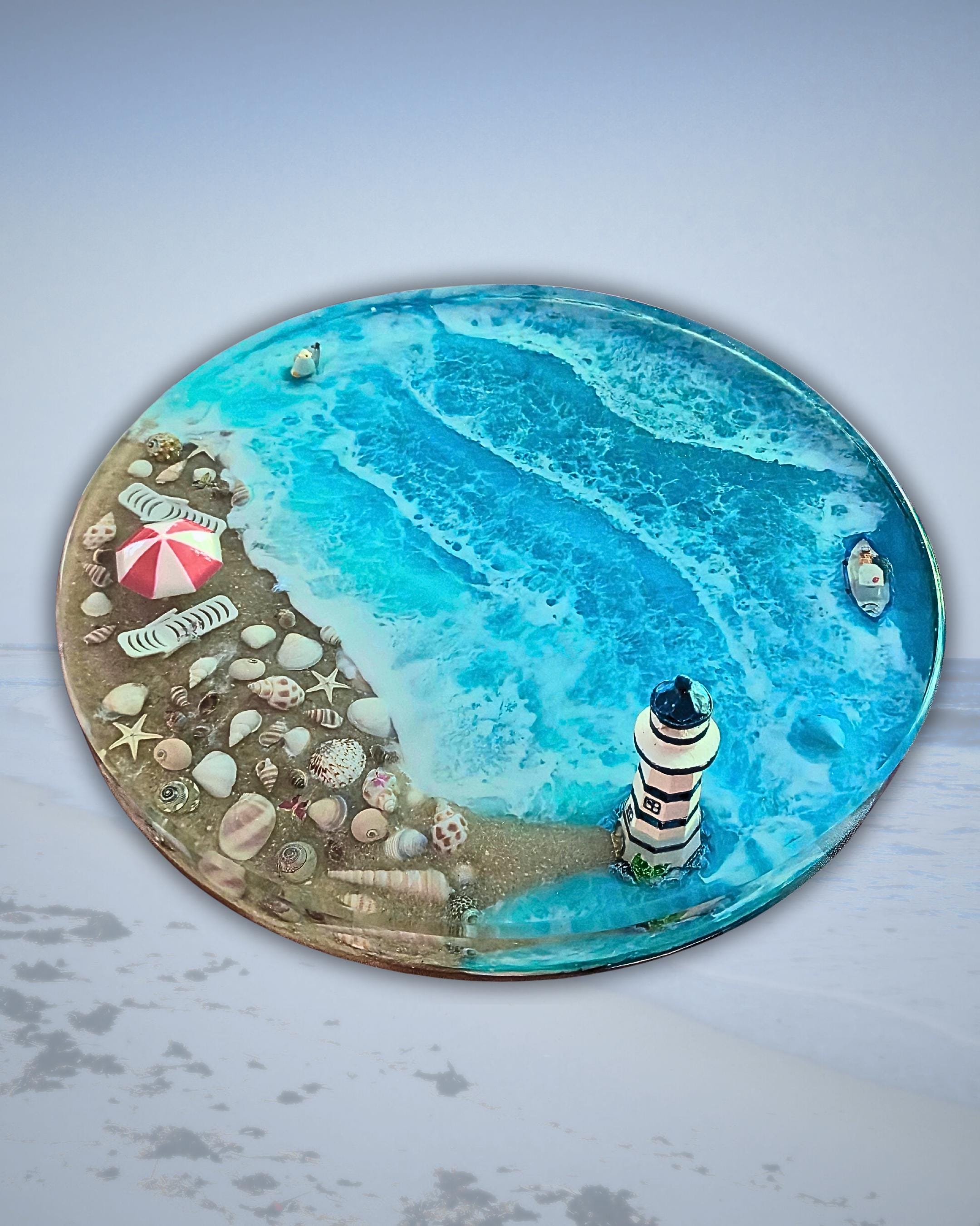 Resin Seasonal Tabletop Tray | Beach, Foliage & Holiday Themes