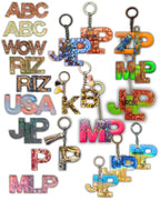 Handmade Personalized Resin Initial Keychain, Themed Letter(s), Shakers Available
