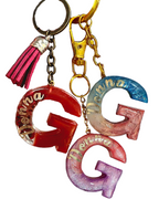 Handmade Personalized Resin Initial Keychain