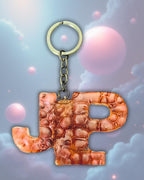 Handmade Personalized Resin Initial Keychain, Themed Letter(s), Shakers Available