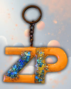 Handmade Personalized Resin Initial Keychain, Themed Letter(s), Shakers Available