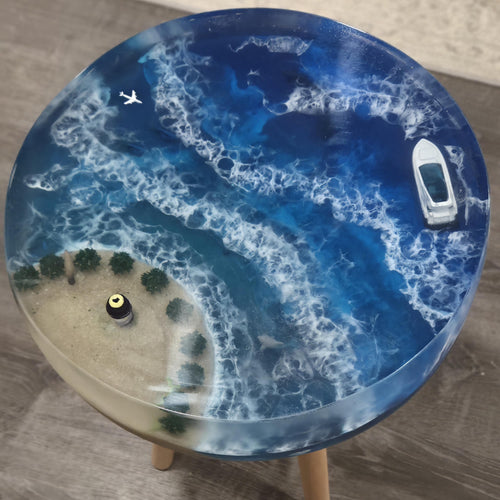 Beach-themed Resin End Table or Nightstand