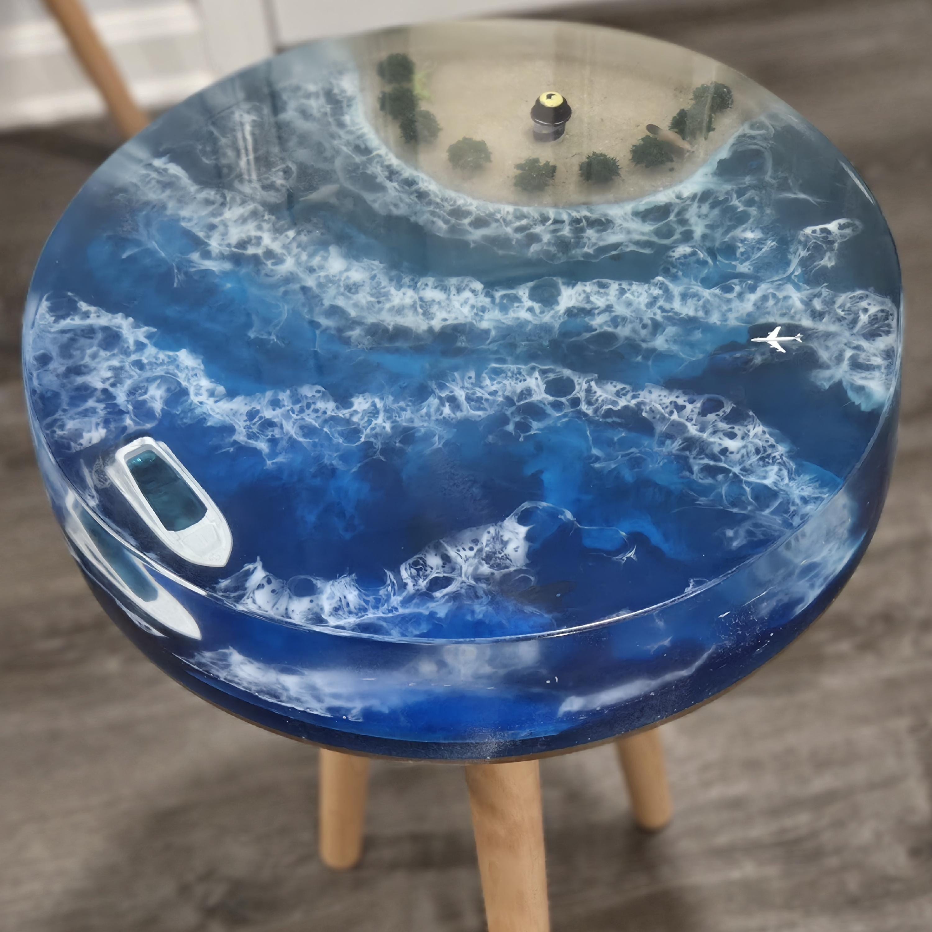 Beach-themed Resin End Table or Nightstand