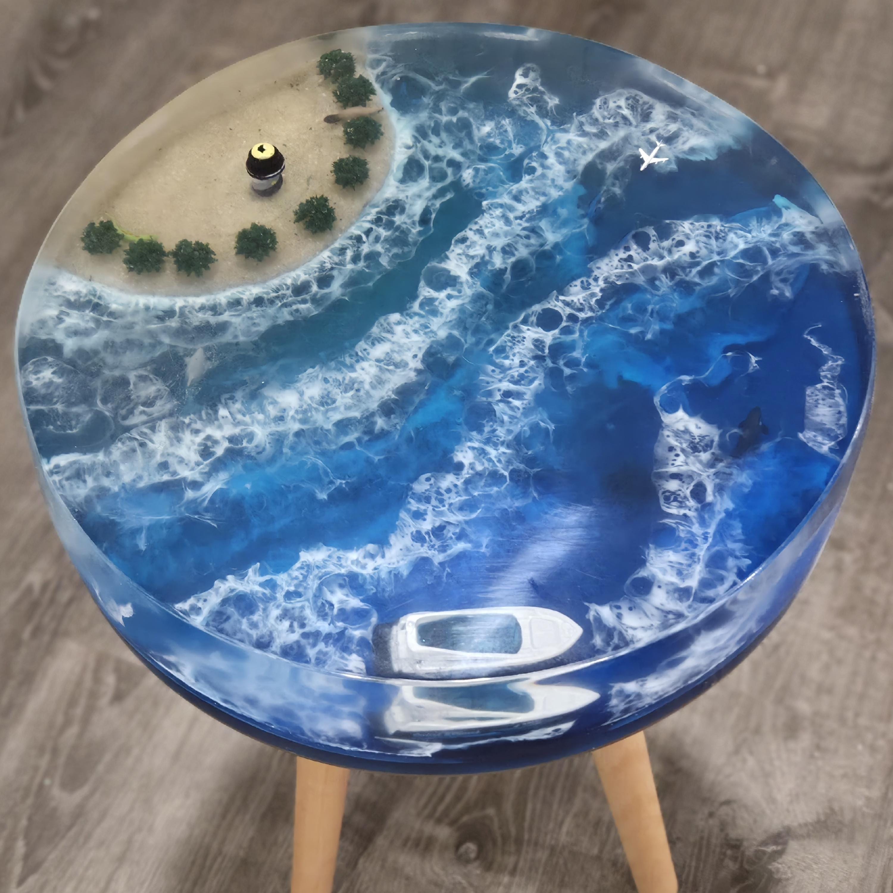 Beach-themed Resin End Table or Nightstand