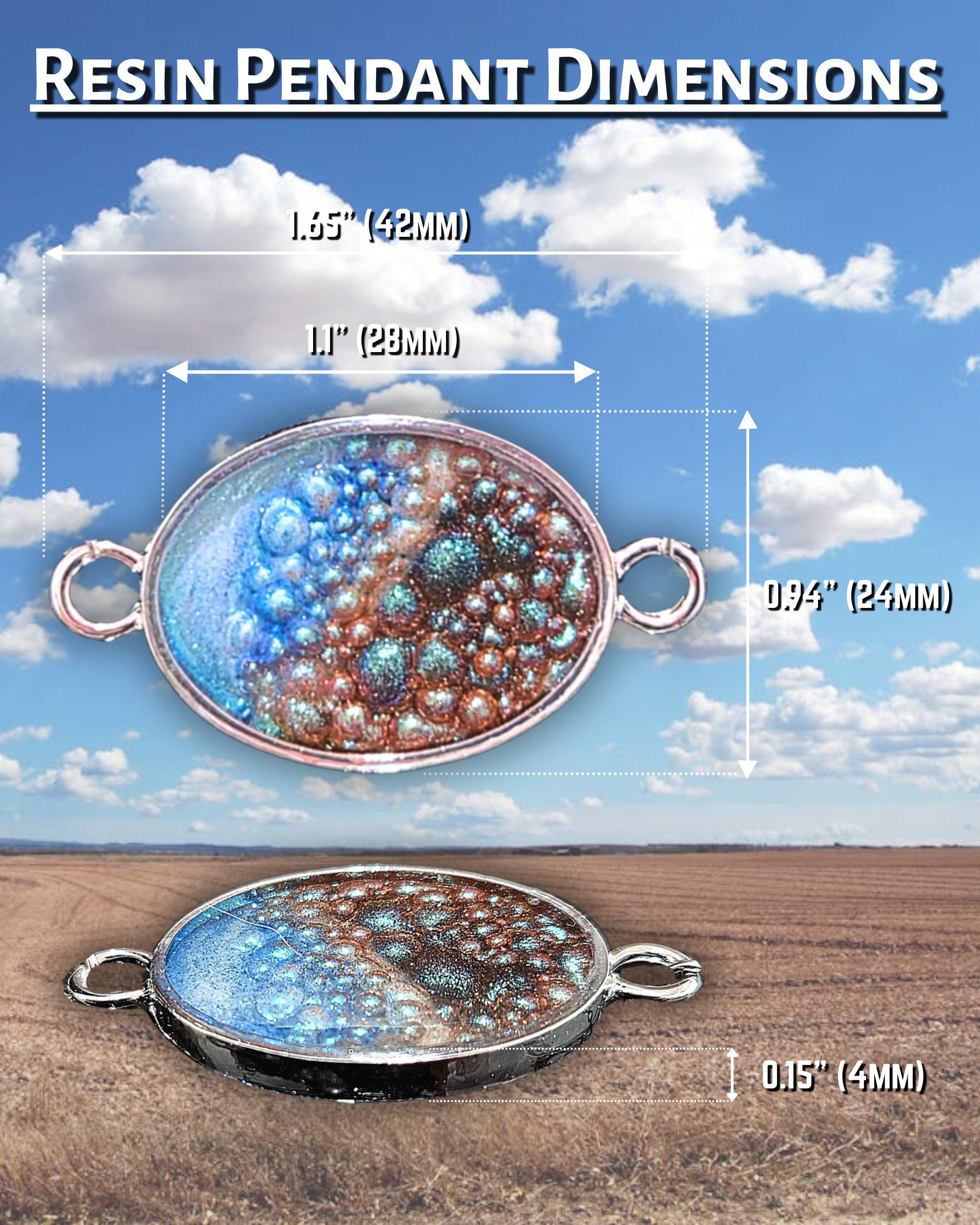 Earth & Sky" Handmade Resin Pendant Necklace | Iridescent Bubbles