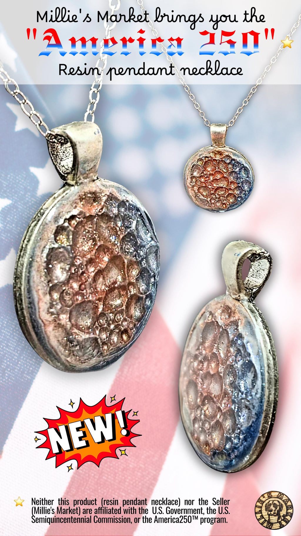 America 250 Pendant Necklace
