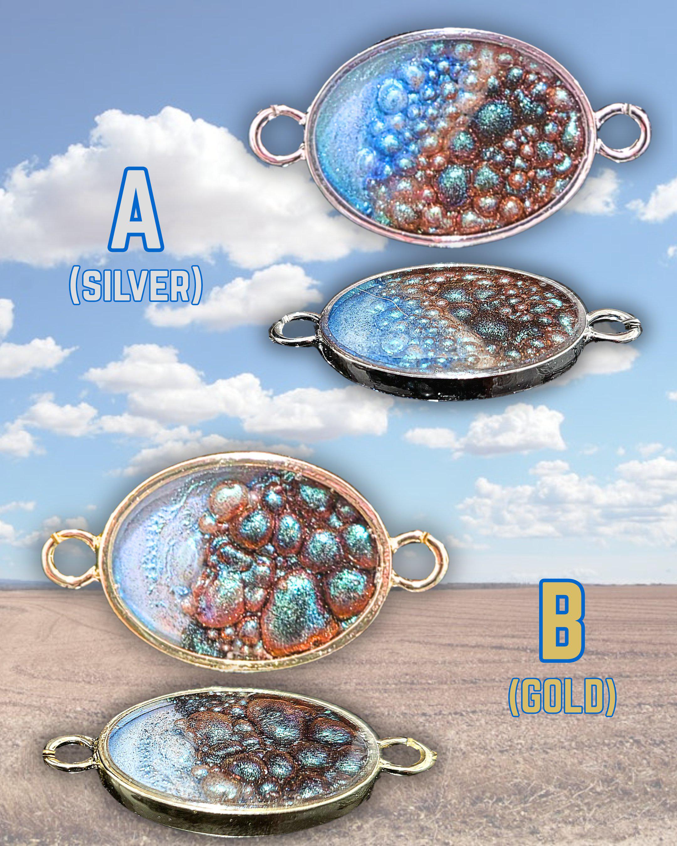 Earth & Sky" Handmade Resin Pendant Necklace | Iridescent Bubbles