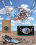 Earth & Sky" Handmade Resin Pendant Necklace | Iridescent Bubbles
