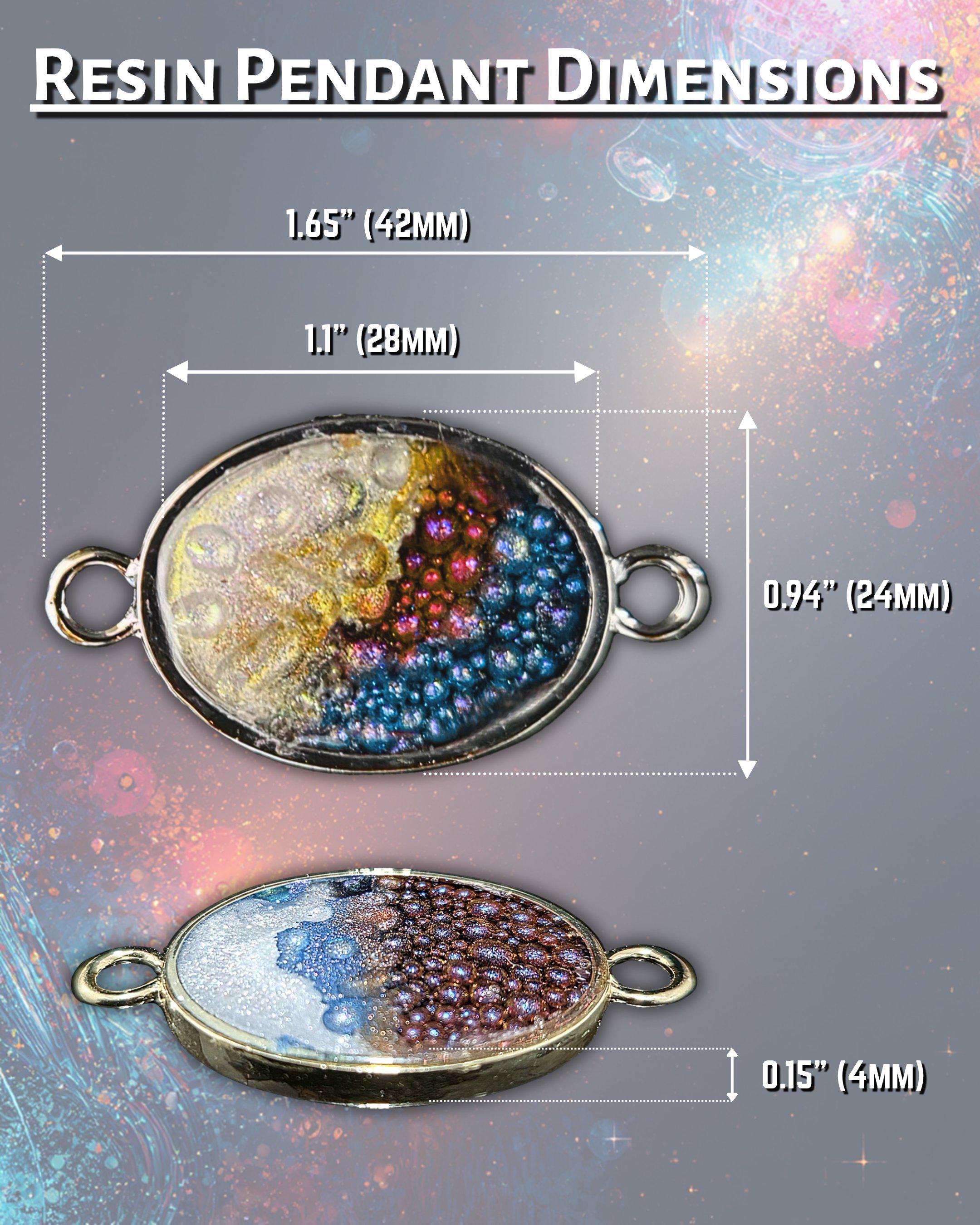 Eggplant" Handmade Resin Pendant Necklace | Iridescent Bubbles