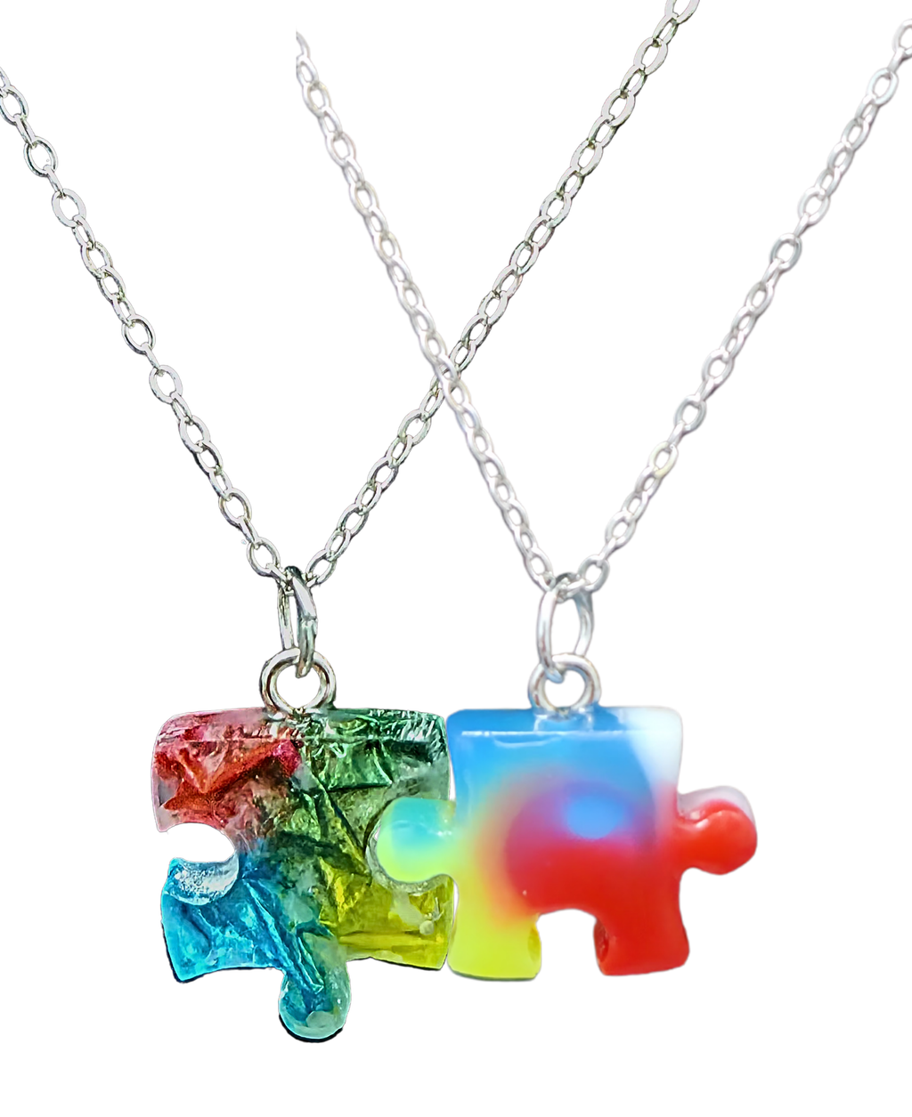 AUTISM AWARENESS Handmade Resin Petri Pendant Necklace