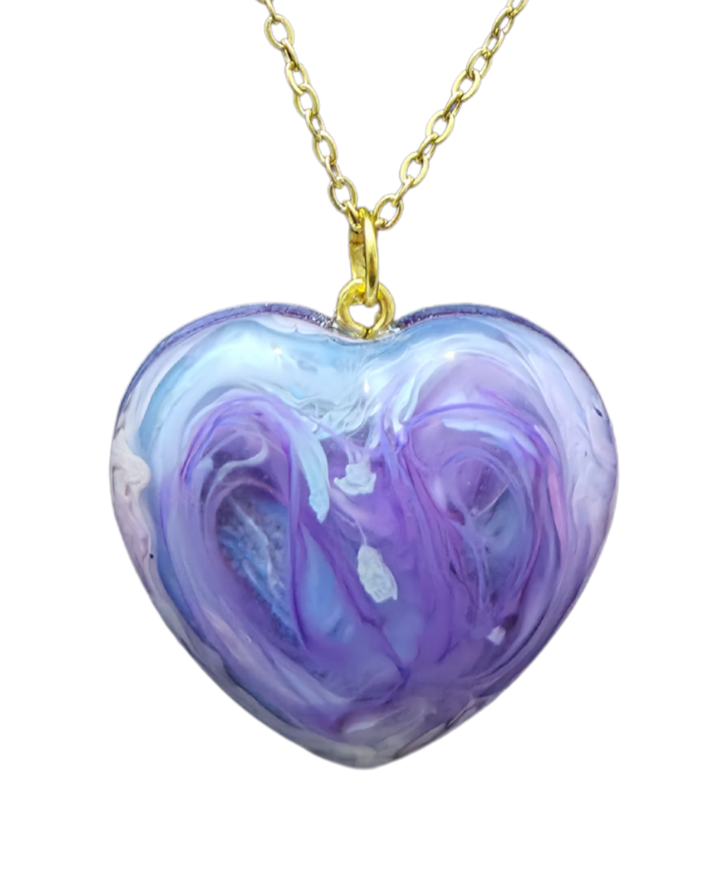 PURPLE RAIN Handmade Resin Petri Pendant Necklace