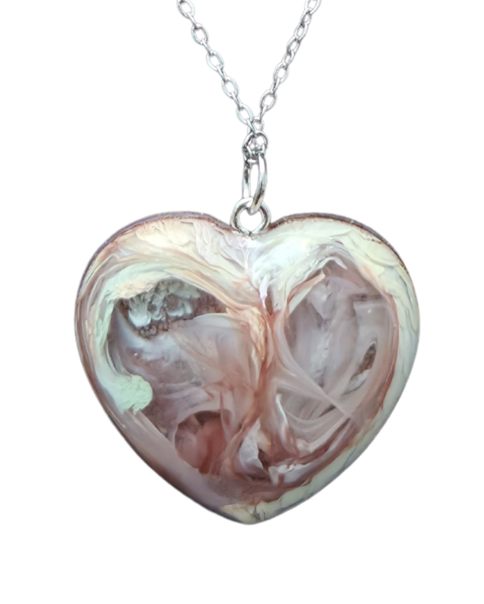 SEAFOAM Handmade Resin Petri Pendant Necklace