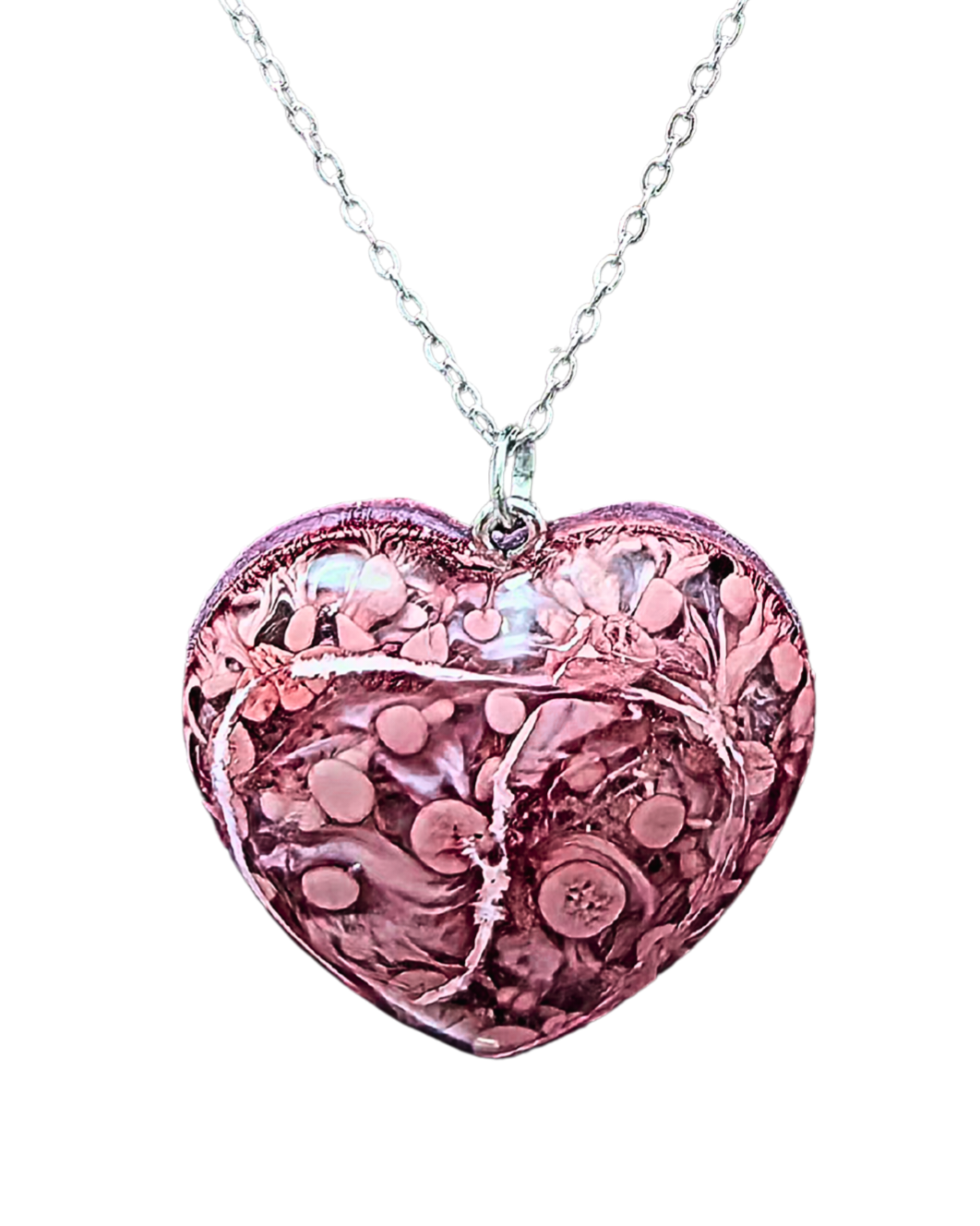BLACK CHERRY Handmade Resin Petri Pendant Necklace
