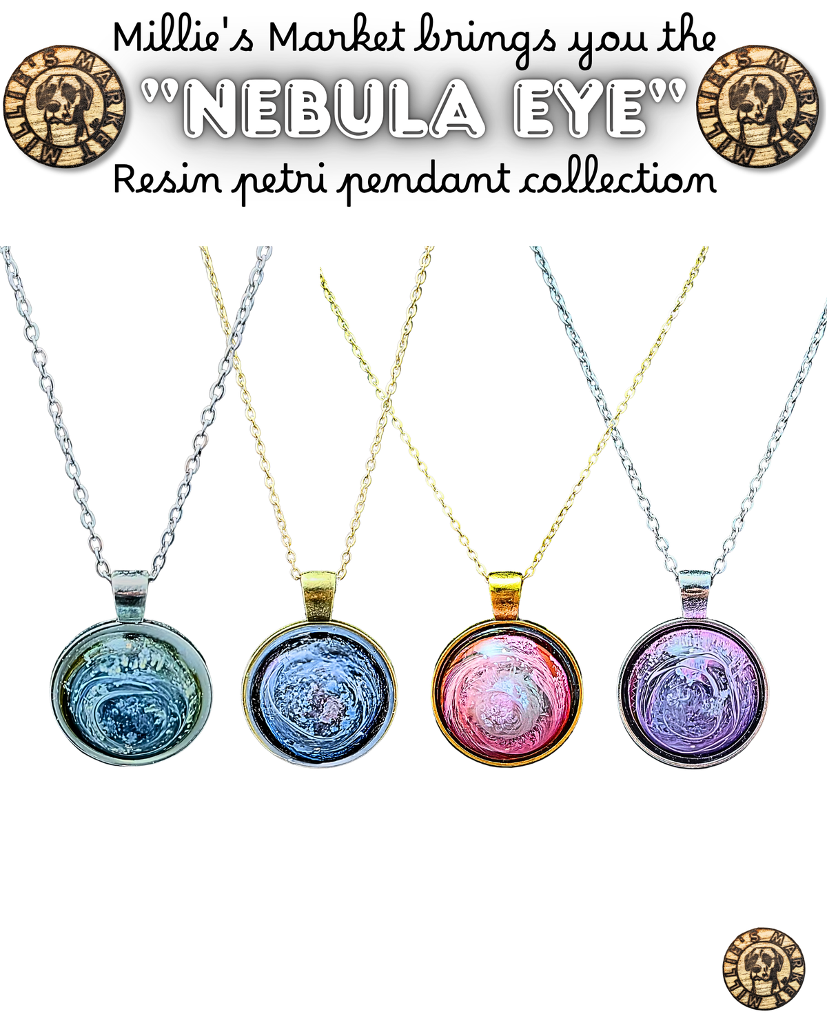 NEBULA EYE Handmade Resin Petri Pendant Collection