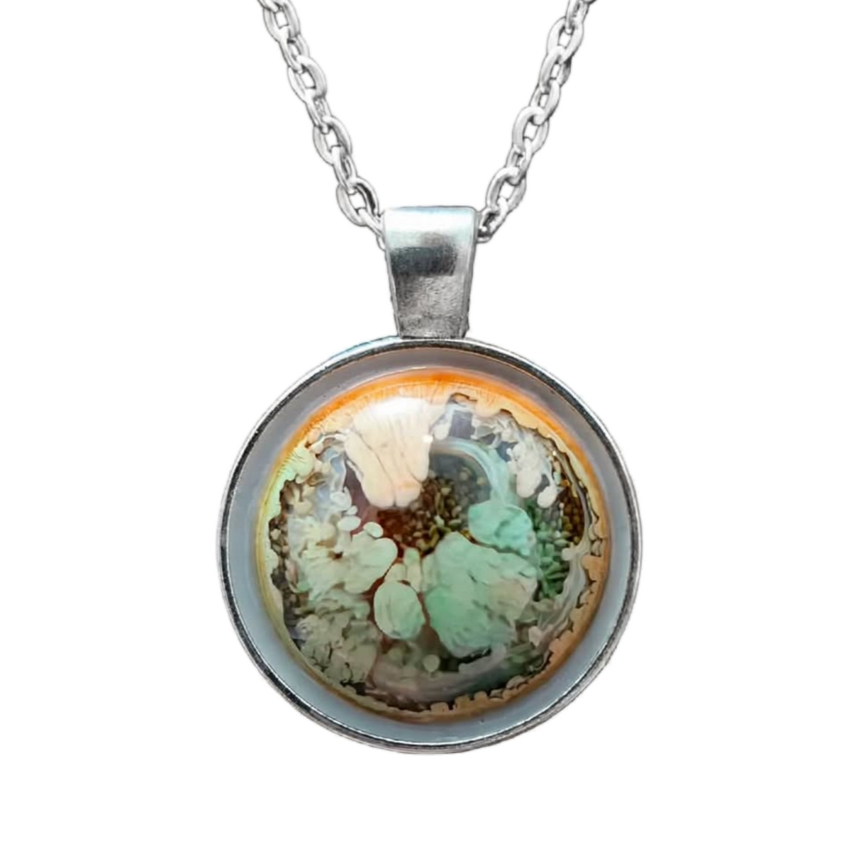 ECHEVERIA Handmade Resin Petri Pendant Necklace