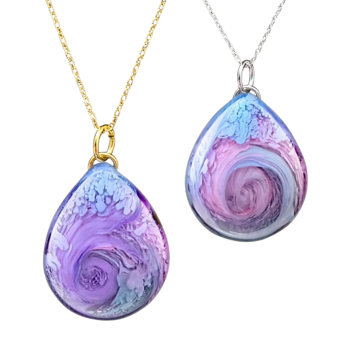 TIE-DYE Handmade Resin Petri Pendant Necklace