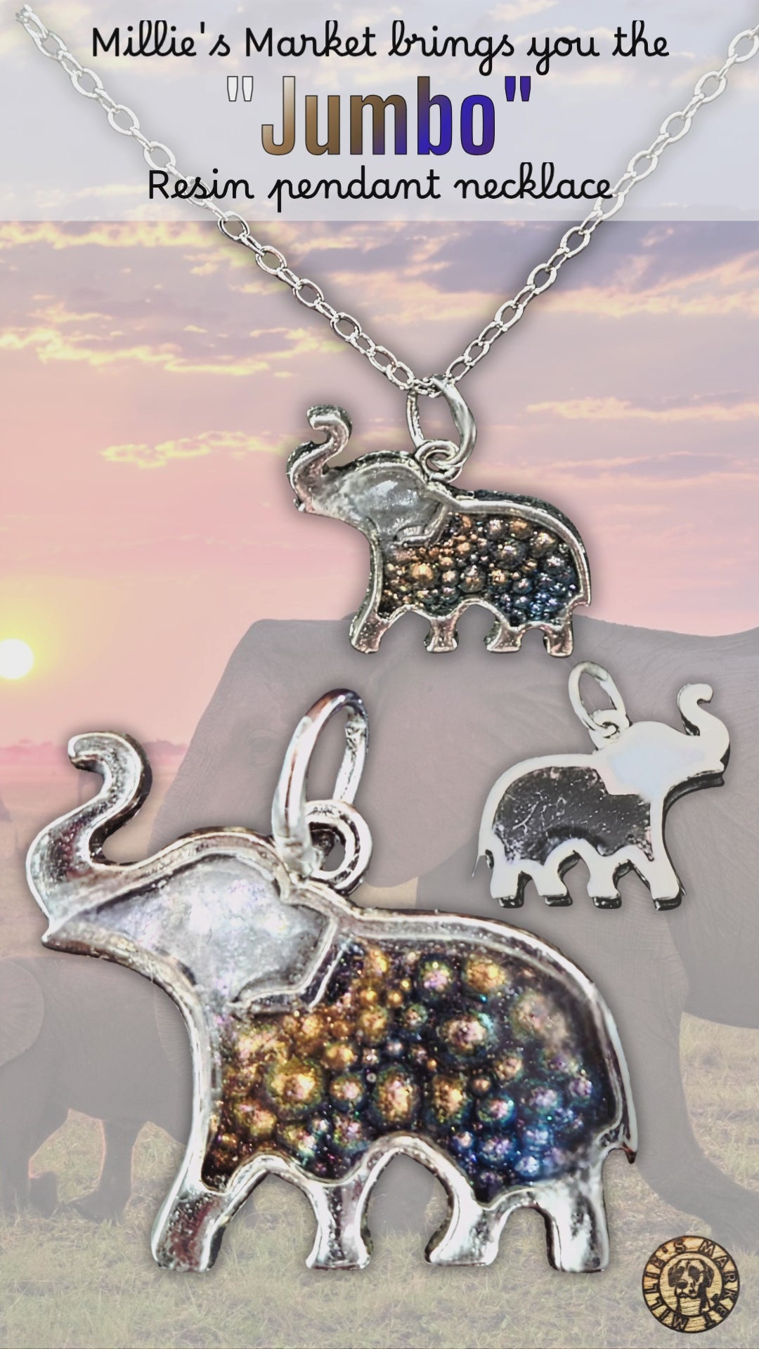 JUMBO Handmade Resin Pendant Necklace | Iridescent Bubbles