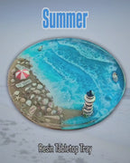 Resin Seasonal Tabletop Tray | Beach, Foliage & Holiday Themes