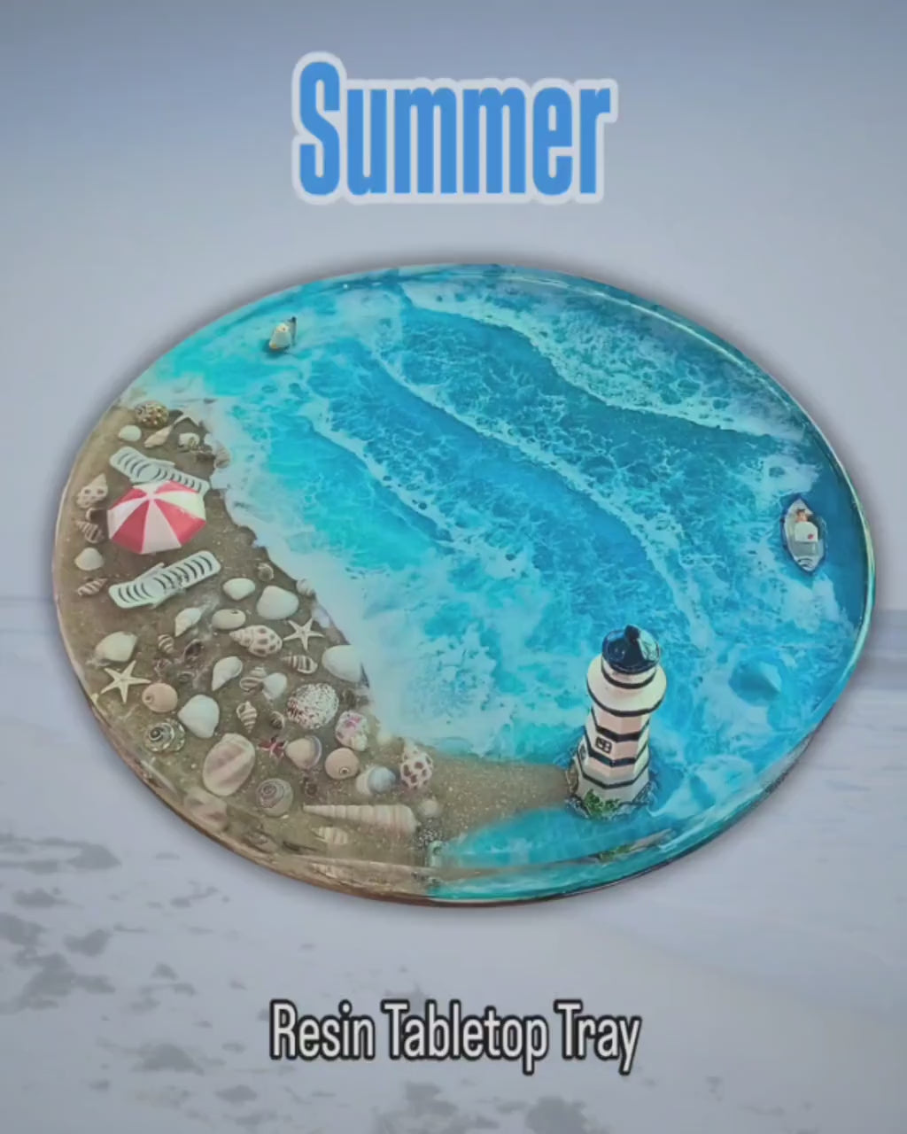 Resin Seasonal Tabletop Tray | Beach, Foliage & Holiday Themes